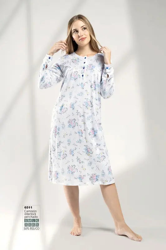 CAMISON INVIERNO MUJER 6511 CELESTE LIN