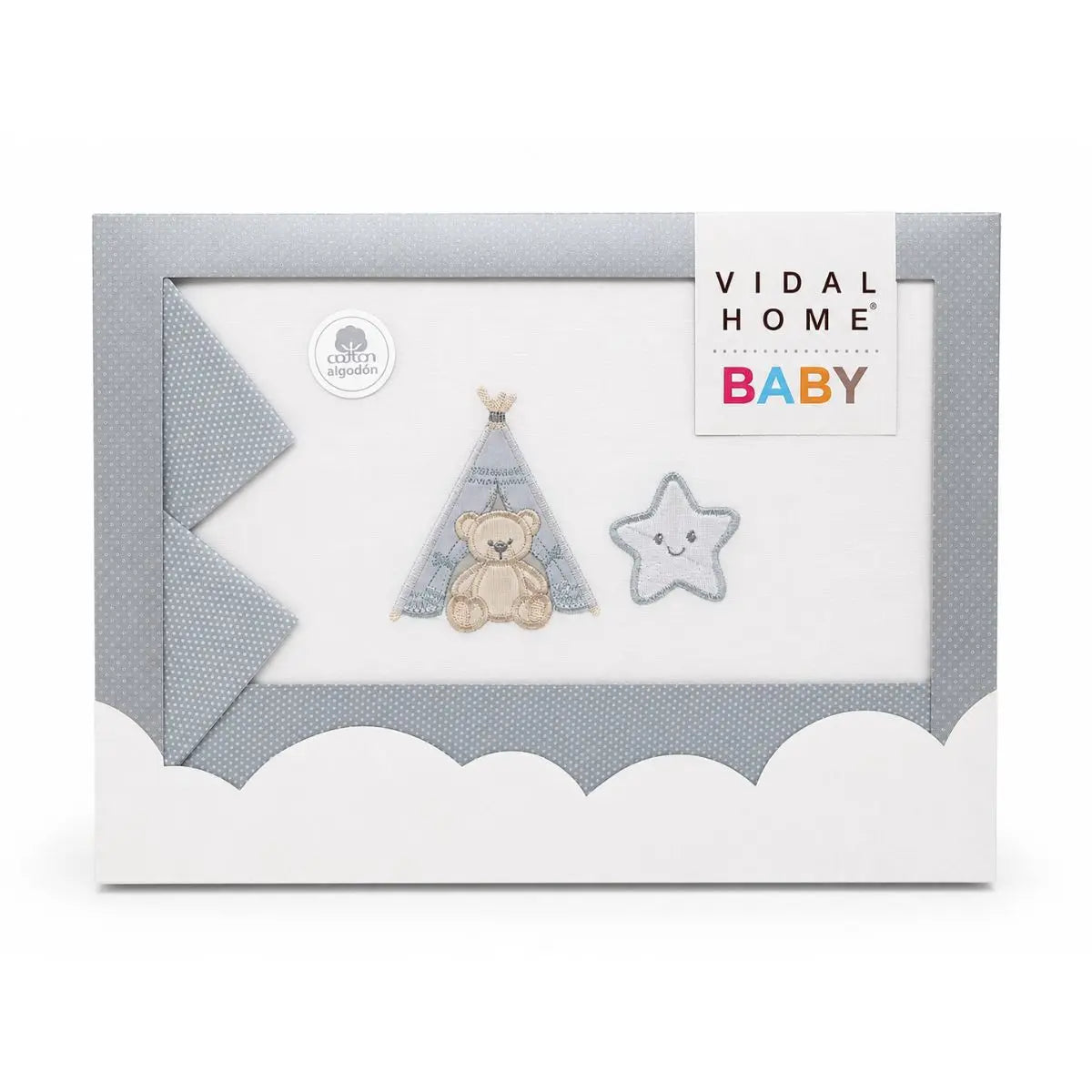 JUEGO DE SABANAS TELA 11055 BLANCO/GRIS VIDAL HOME BABY