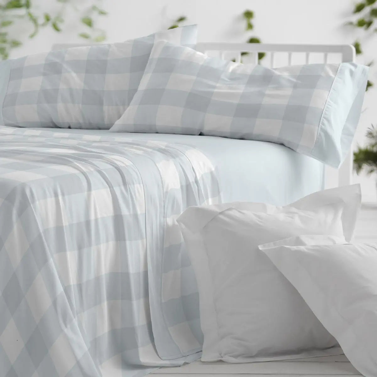 JUEGO DE SABANAS TELA 543 AZUL BURRITO BLANCO