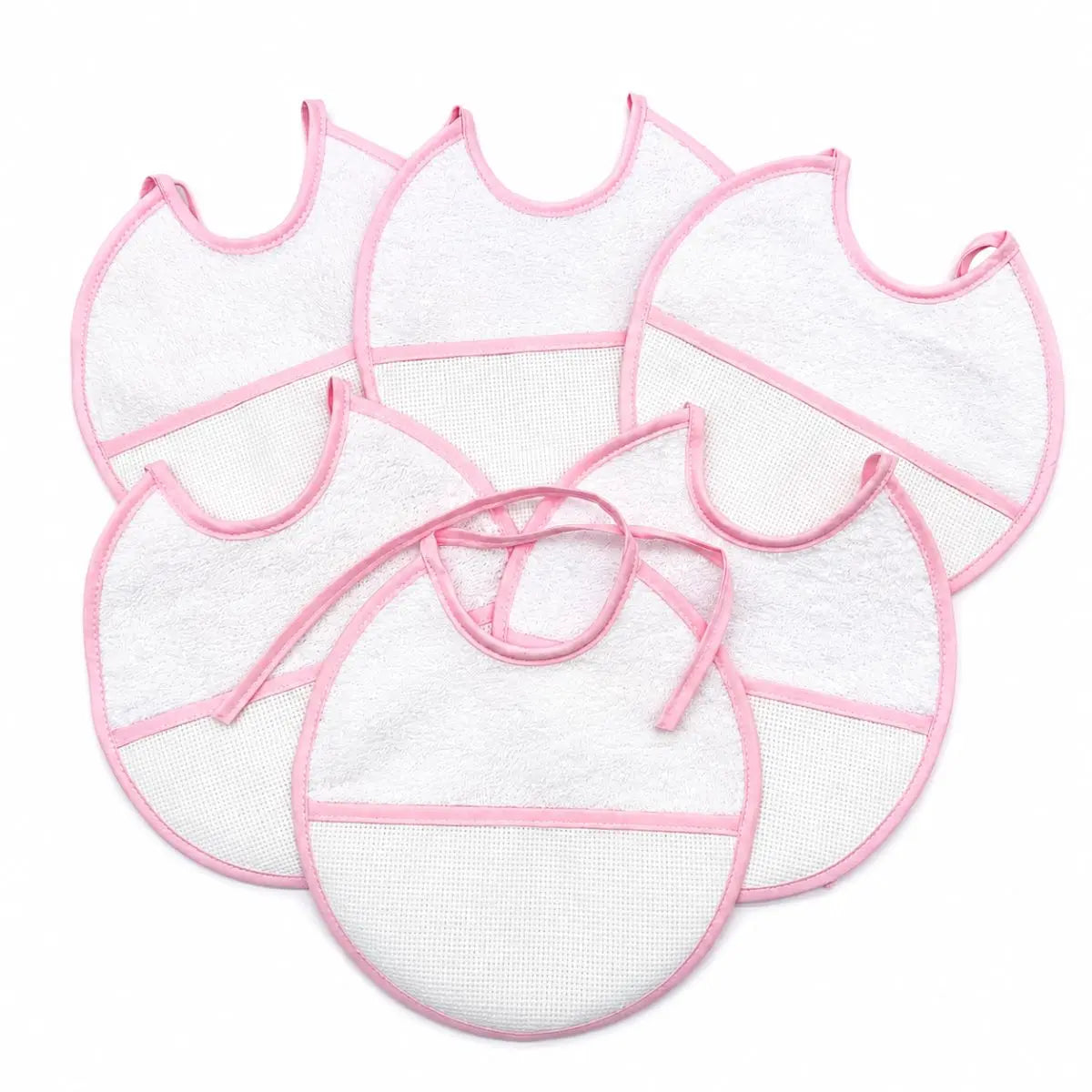 PACK 6 BABEROS PARA BORDAR BBT-19 ROSA BEBEGIRO