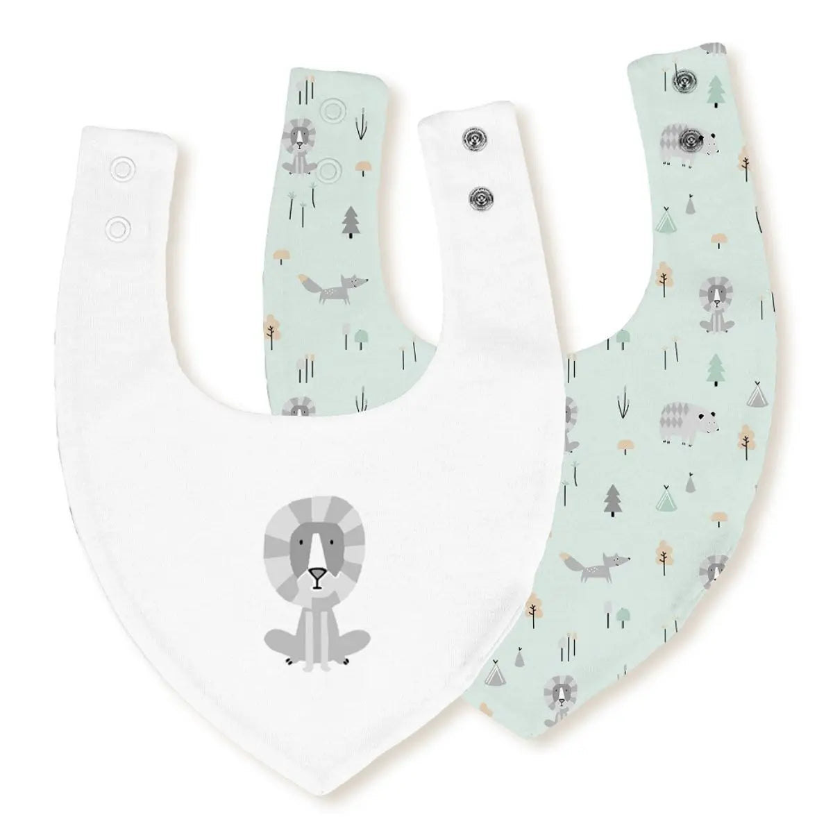 PACK 2 BABEROS BANDANA 339 20X30 FOX BCO/VERDE INTERBABY