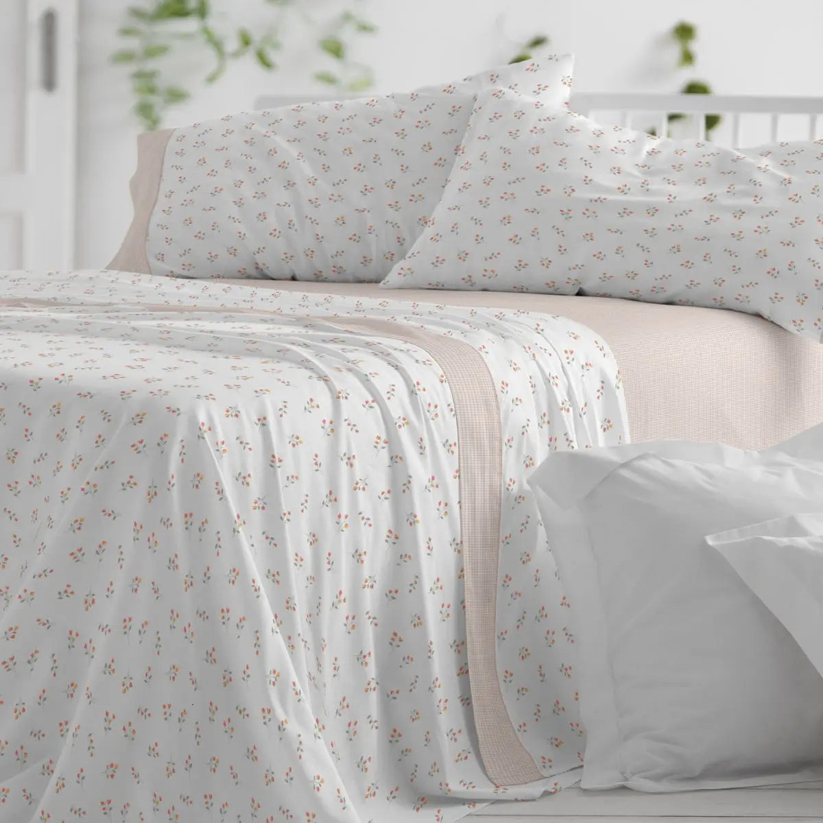 JUEGO DE SABANAS TELA 545 CORAL BURRITO BLANCO
