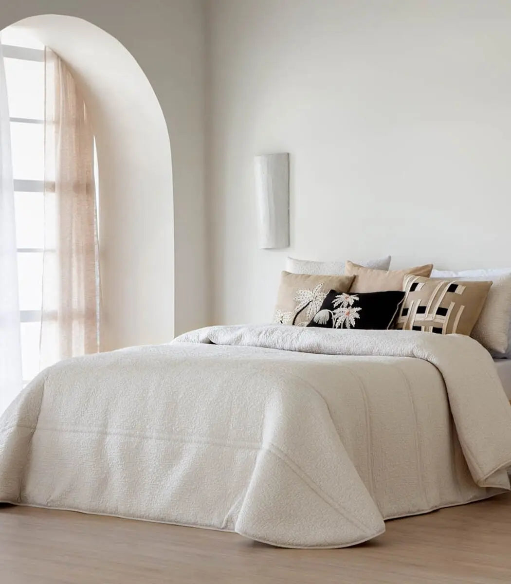 CONFORTER JACQUARD RIAZA C/02 BEIGE SANDECO