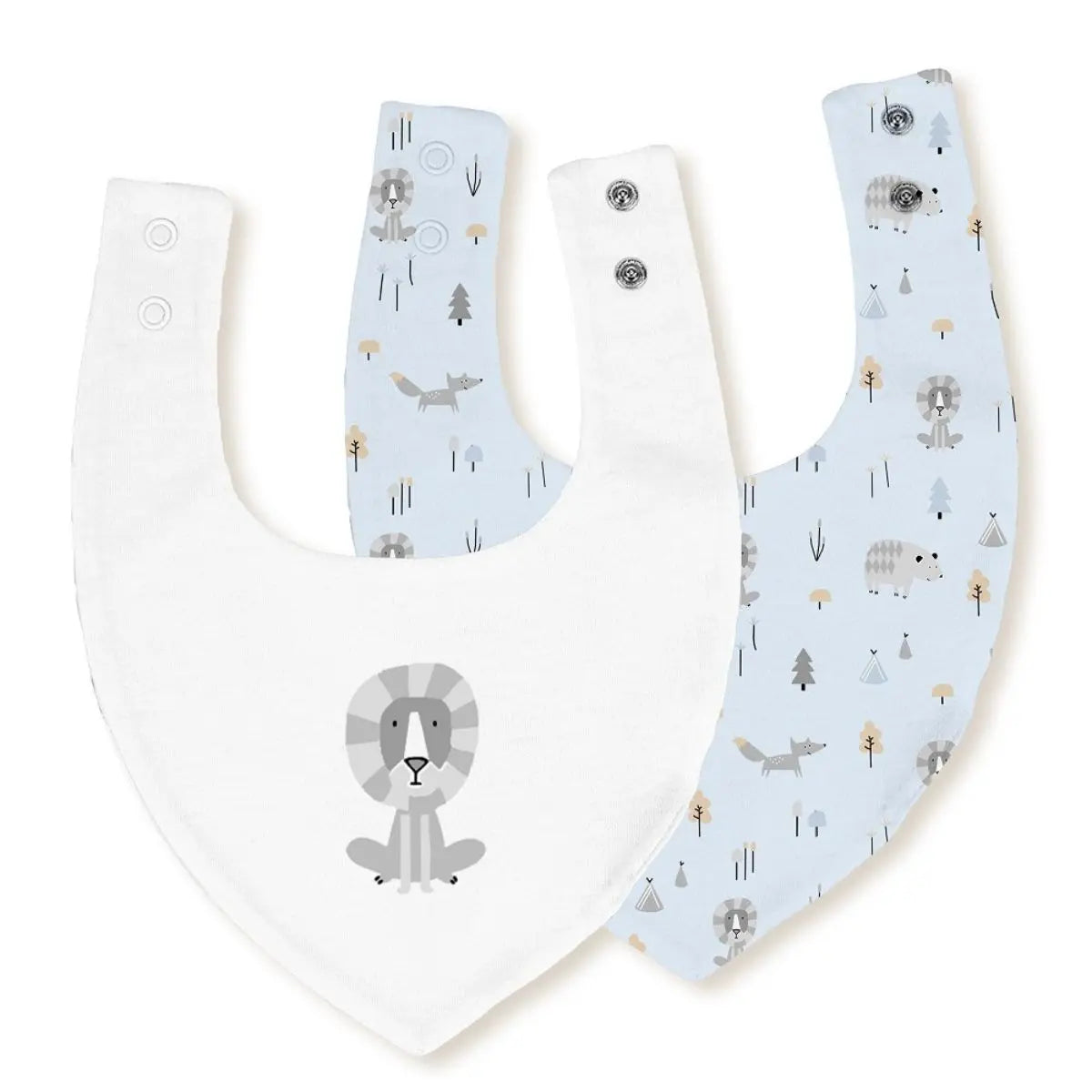 PACK 2 BABEROS BANDANA 339 20X30 FOX BCO/AZUL INTERBABY