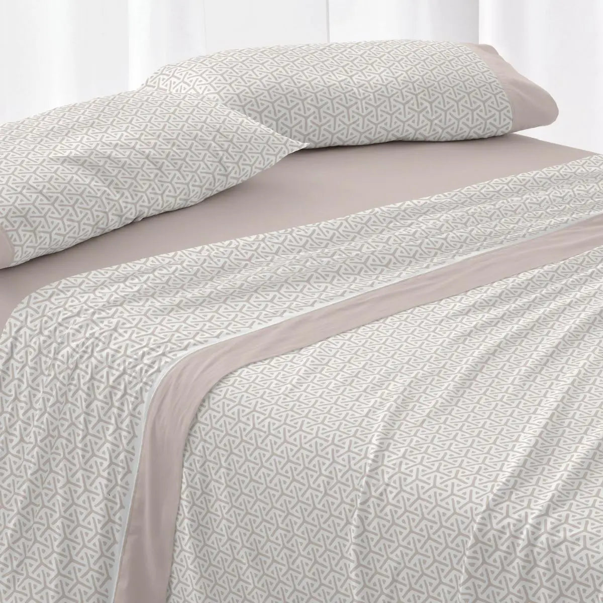 JUEGO DE SABANAS TELA 100% ALGODON 638 BEIGE BURRITO BLANCO