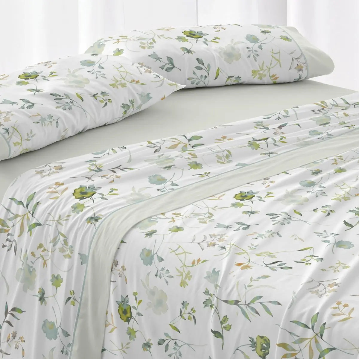 JUEGO DE SABANAS TELA 144 MENTA BURRITO BLANCO
