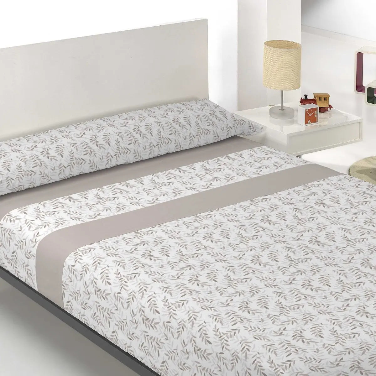 JUEGO DE SABANAS MICROFIBRA CIANA BEIGE ROSSANA