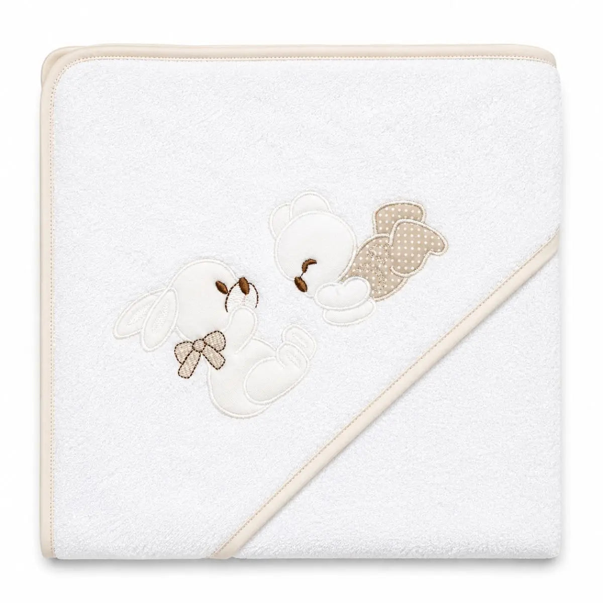 CAPA DE BAÑO OSITO BCO/BEIGE 100X100 BEBEGIRO
