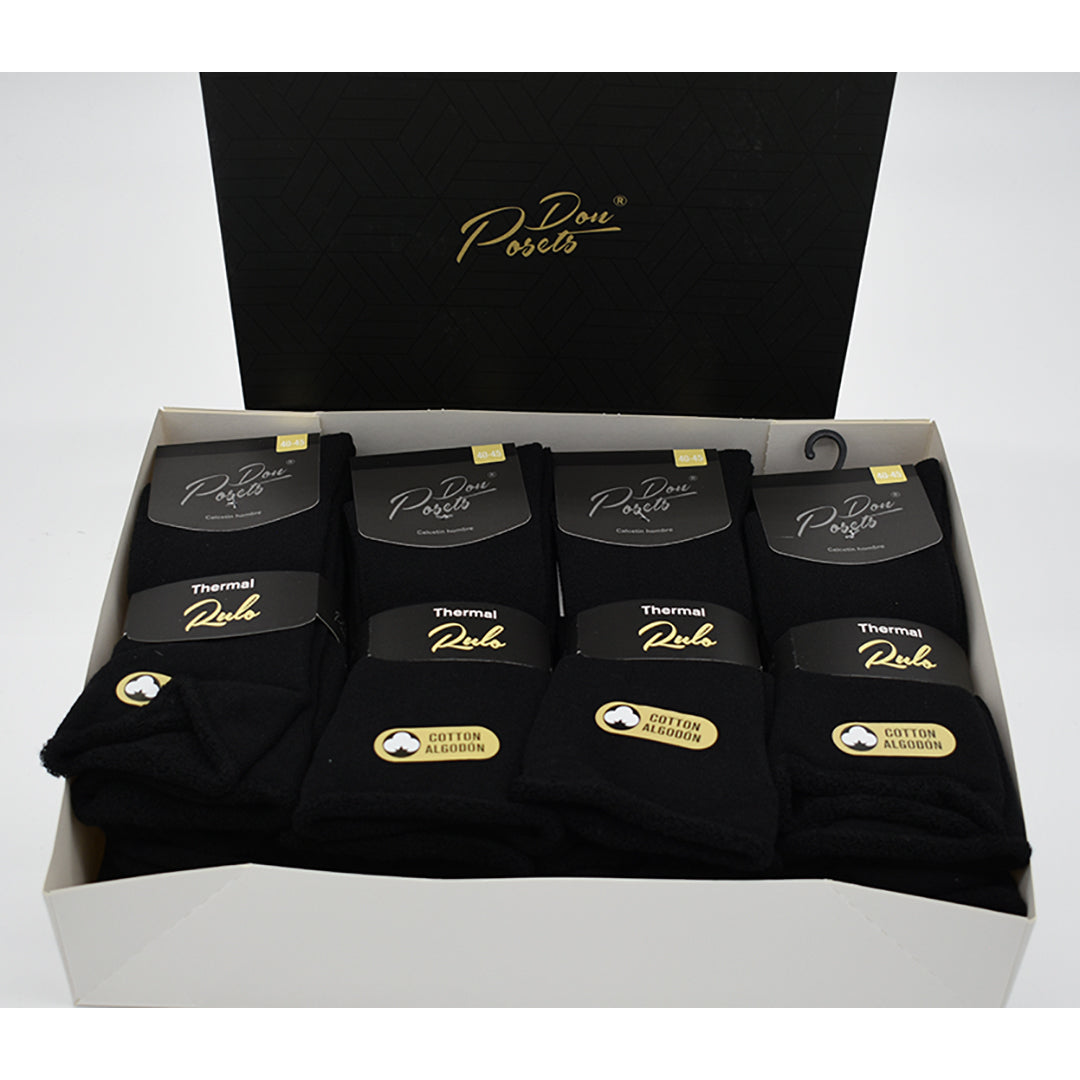 PACK 12 CALCETINES THERMAL 470 NEGRO POSETS
