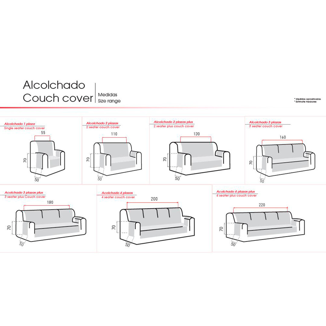 FUNDA CUBRE SOFÁ ACOLCHADO REVERSIBLE COUCH COVER ROJO BELMARTI