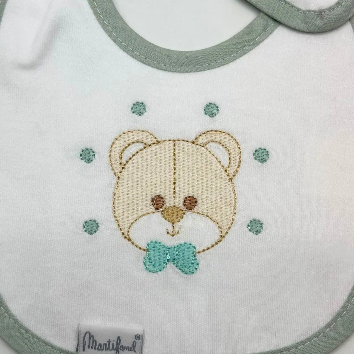 PACK 2 BABEROS PARA BORDAR BAB 34 FB01/2 BLANCO-VERDE MARTIFANEL