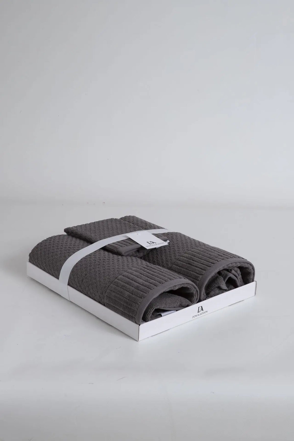 JUEGO DE TOALLAS JACQUARD DAPHNE GRIS DON ALGODÓN
