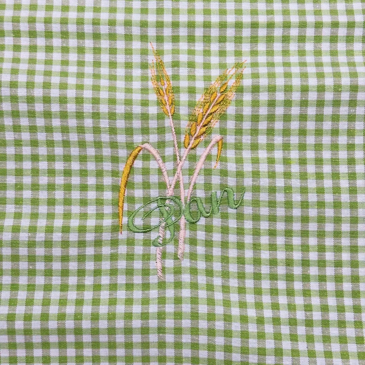 BOLSA PAN BORDADA KIWI VICHY SC