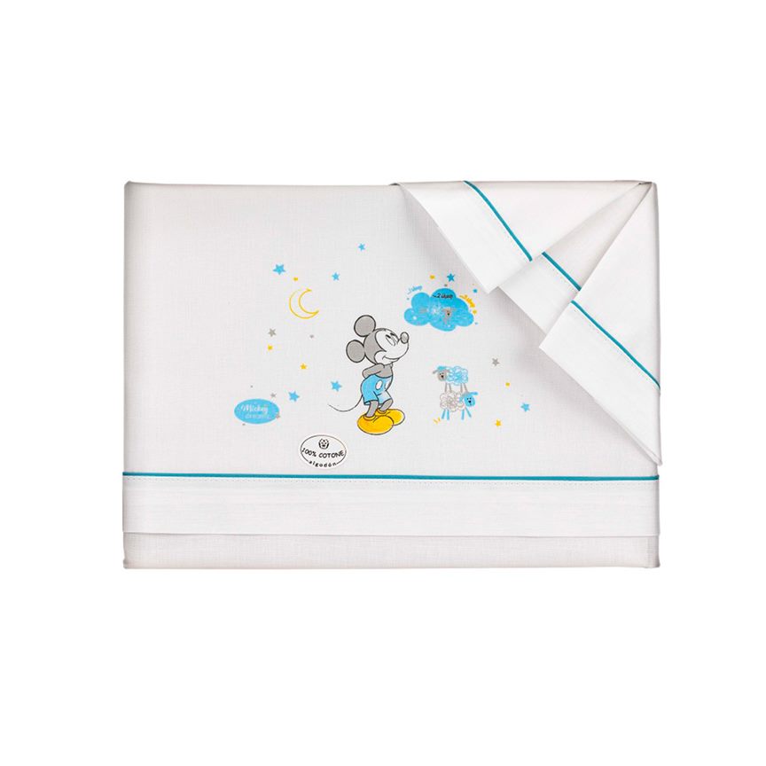 JUEGO SABANAS ALGODON MICKEY INTERBABY