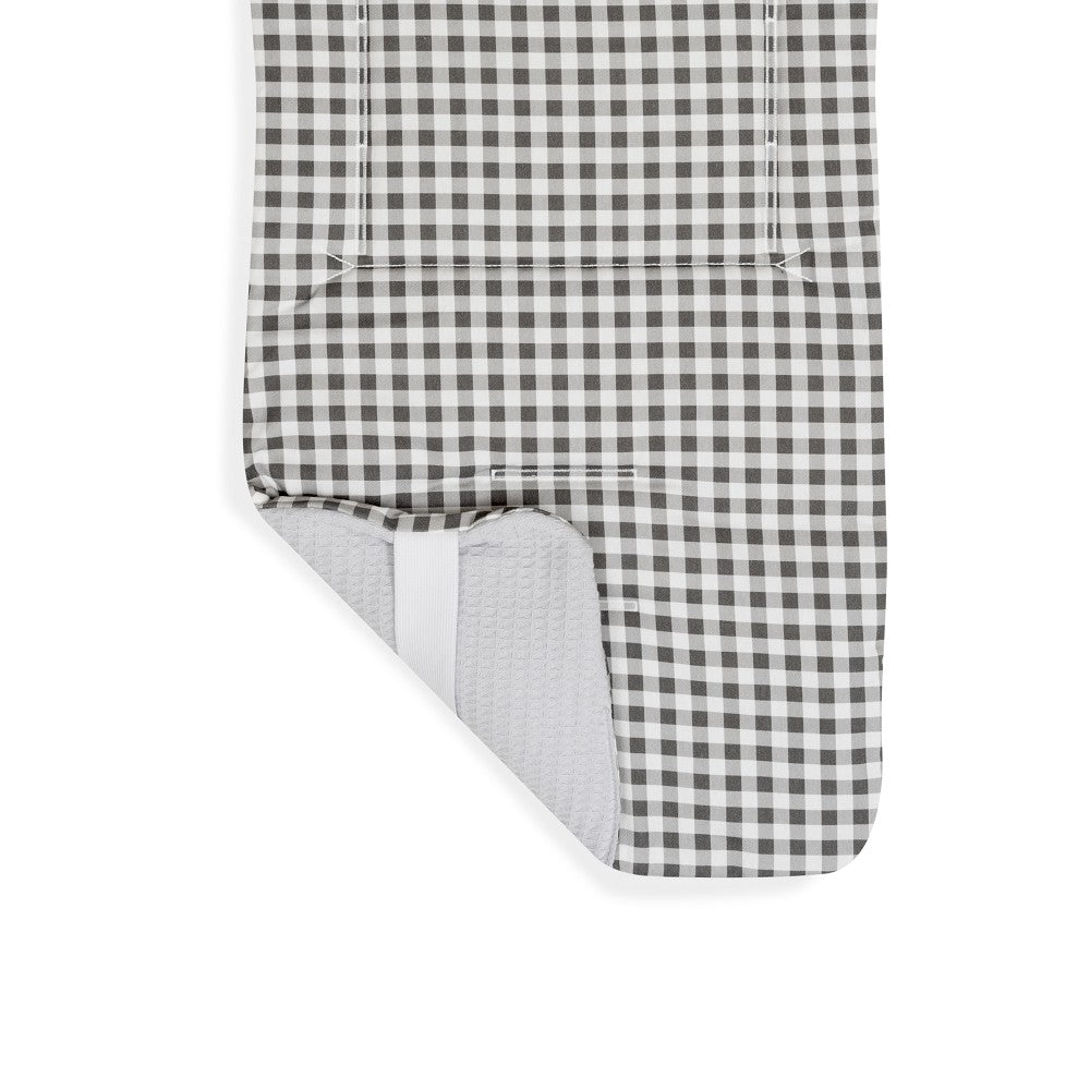 COLCHONETA REVERSIBLE NIDO DE ABEJA+VICHY GRIS DON ALGODON