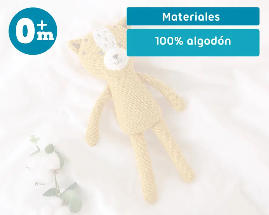 PELUCHE TIGRE PATILARGO ALGODÓN 30 CM 5822 MOSTAZA KIOKIDS