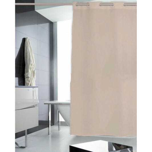 CORTINA DE BAÑO 180X200 POLYESTER LISA BEIGE STILIA