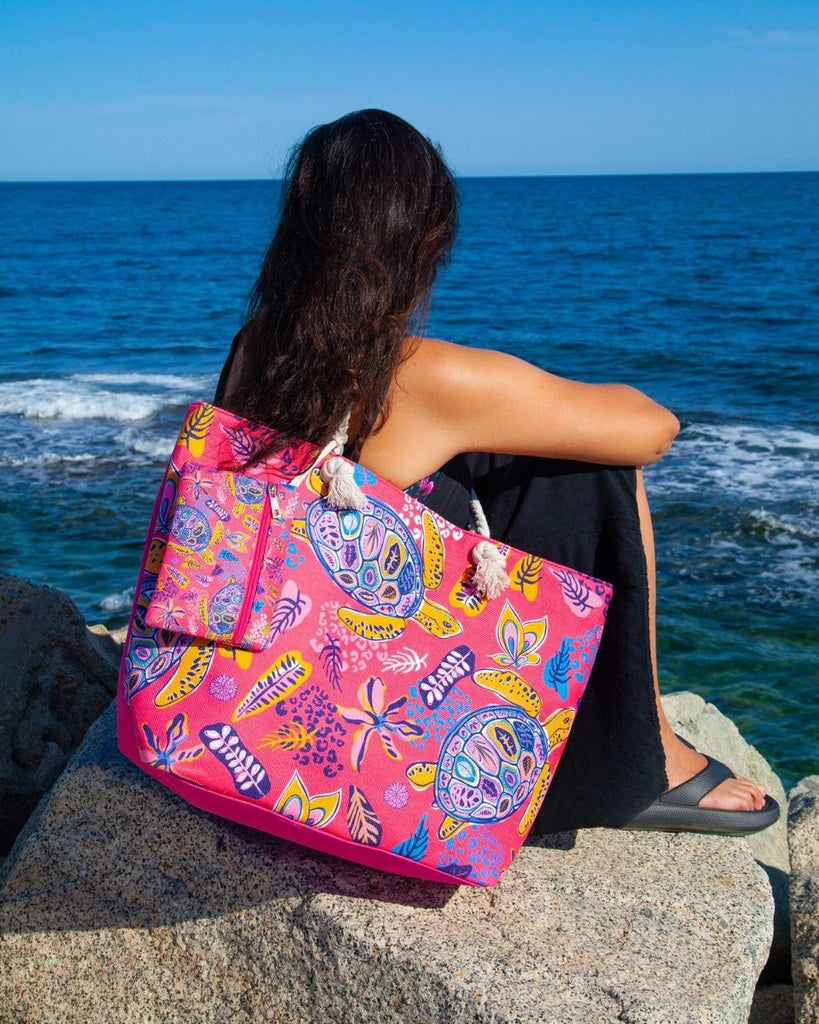 BOLSO ESTAMPADO DE PLAYA TORTUGA