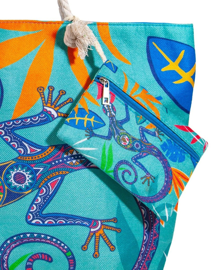 BOLSO ESTAMPADO DE PLAYA LAGARTIJA