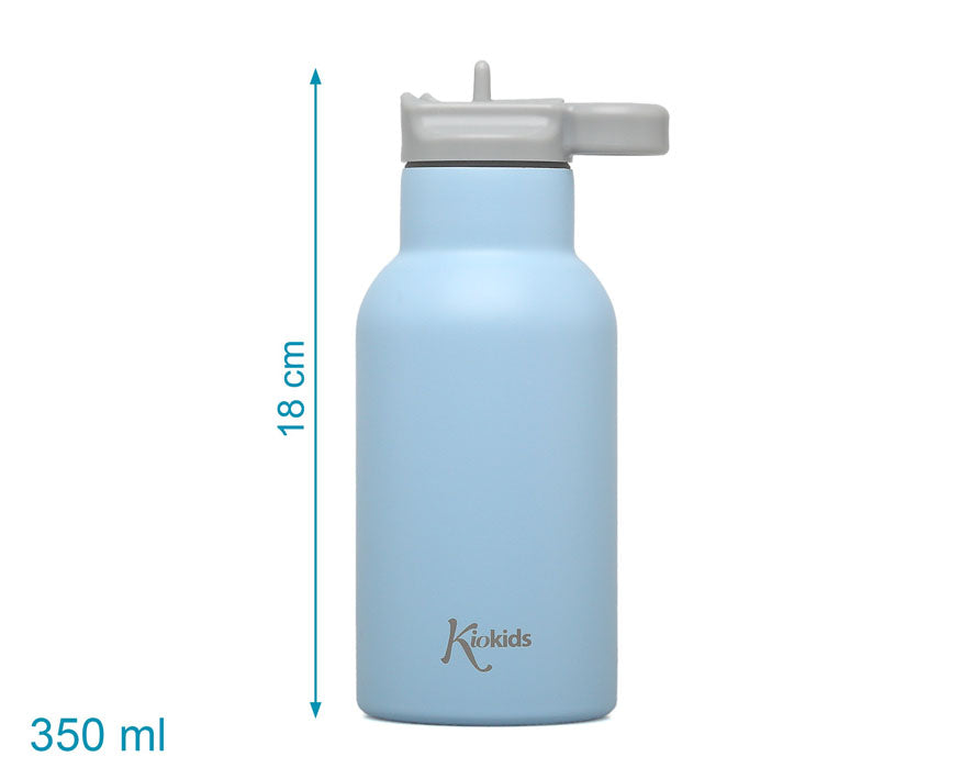 BOTELLA DE ACERO INOXIDABLE 350ML 5070 AZUL KIOKIDS