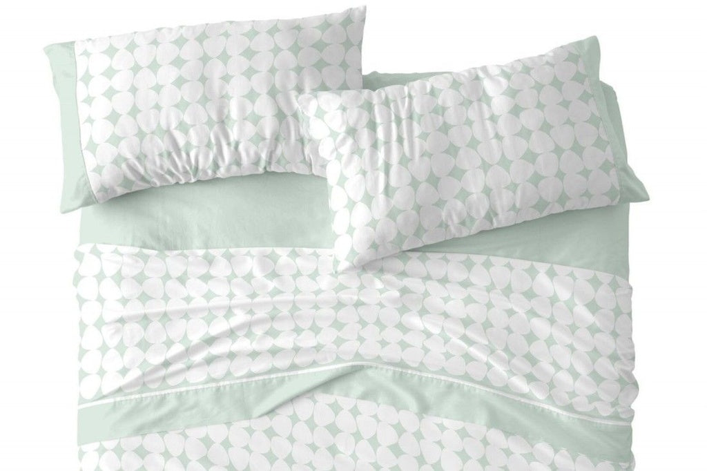JUEGO DE SABANAS TELA 139 MENTA BURRITO BLANCO