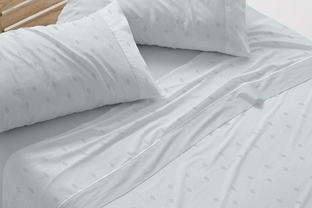 JUEGO DE SABANAS TELA DORVEL 871 TURQUESA BURRITO BLANCO
