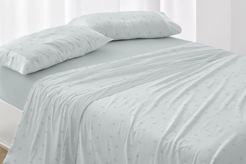 JUEGO DE SABANAS TELA DORVEL 871 TURQUESA BURRITO BLANCO