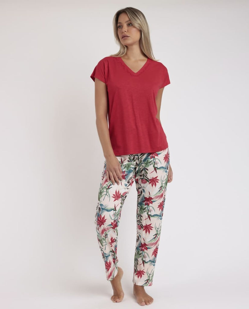 PIJAMA PANTALON LARGO TROPICAL