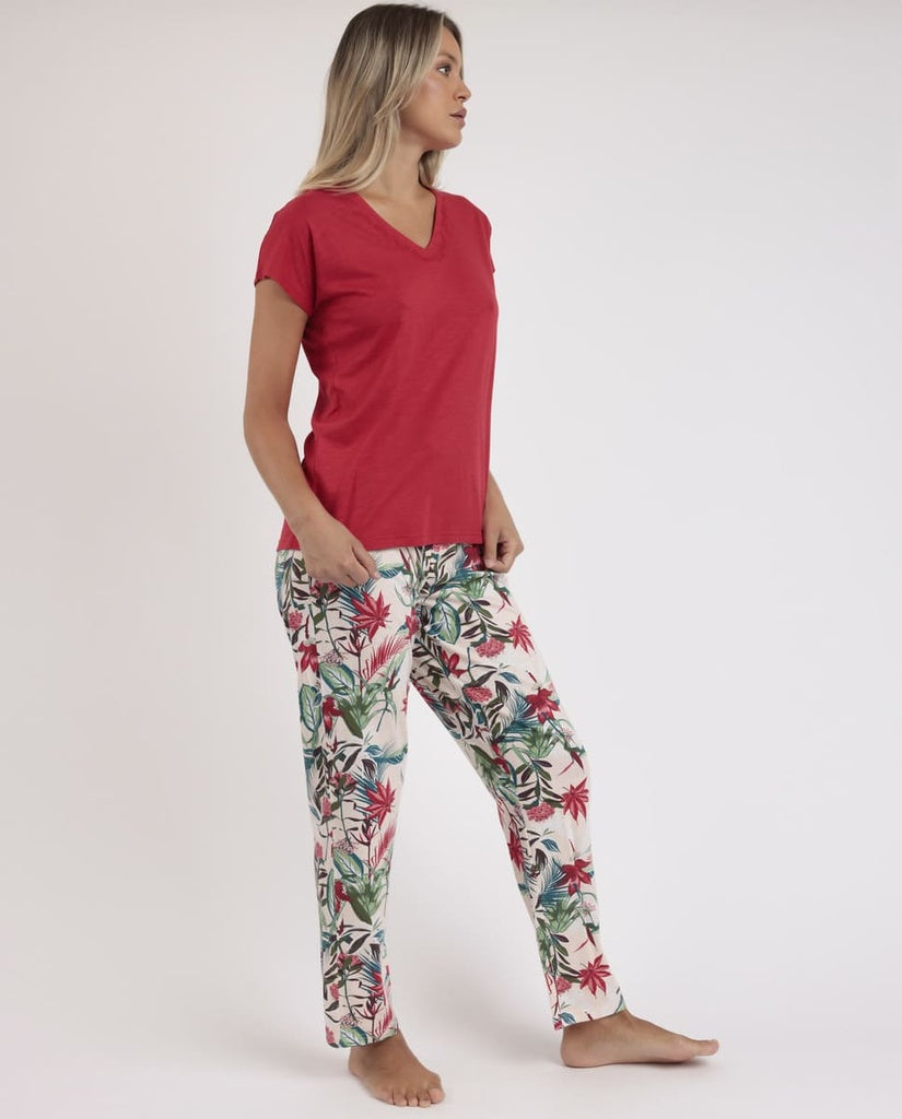 PIJAMA PANTALON LARGO TROPICAL