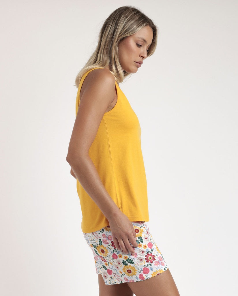 PIJAMA SIN MANGAS GOLD FLOWERS