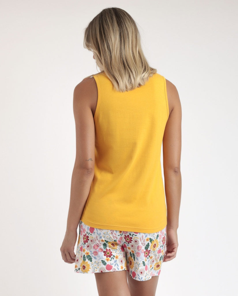 PIJAMA SIN MANGAS GOLD FLOWERS
