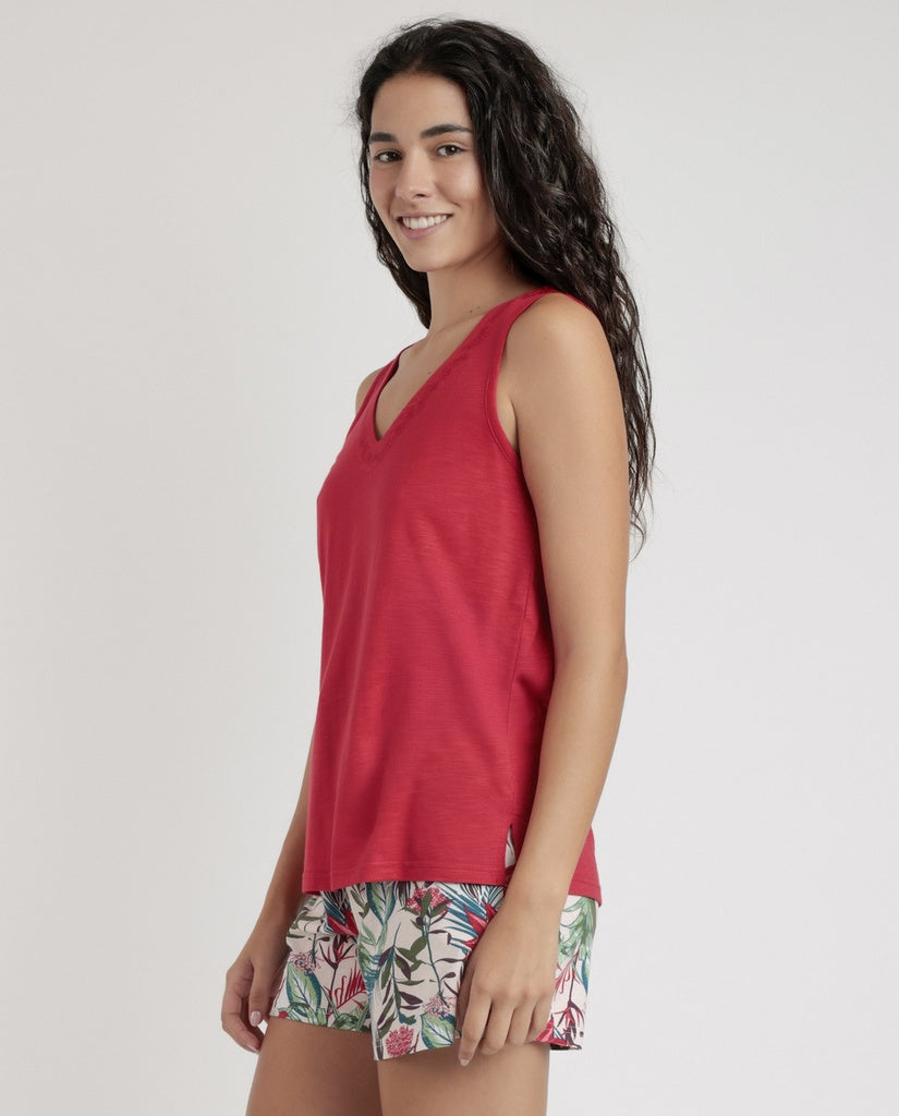 PIJAMA SIN MANGAS TROPICAL