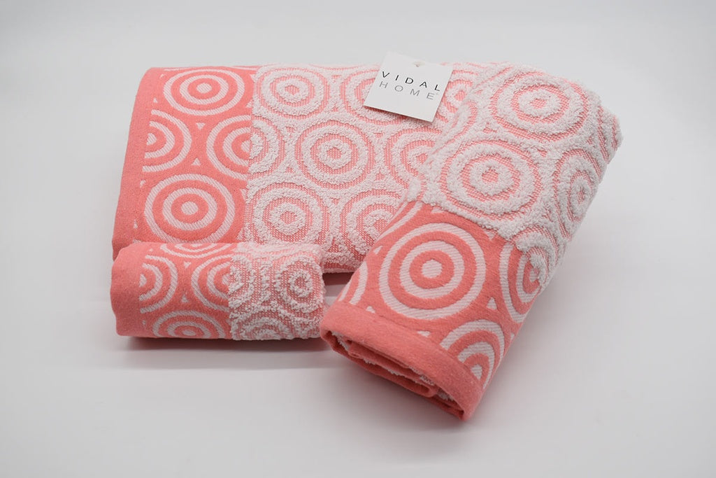 SPIRAL SALMON TOWEL SET