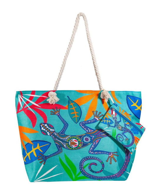 BOLSO ESTAMPADO DE PLAYA LAGARTIJA