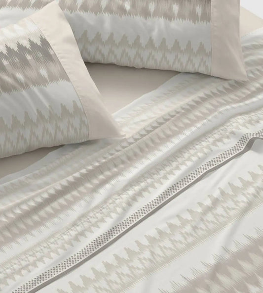 JUEGO DE SABANAS TELA 149 TAUPE BURRITO BLANCO