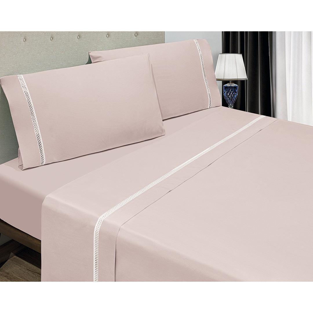 JUEGO SÁBANAS TELA PERCAL C885TAP1 ROSA VIDAL HOME