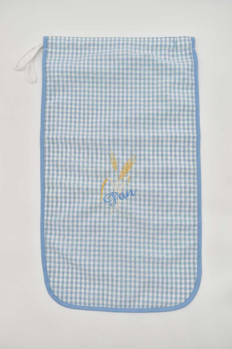 BOLSA PAN BORDADA CELESTE VICHY SC