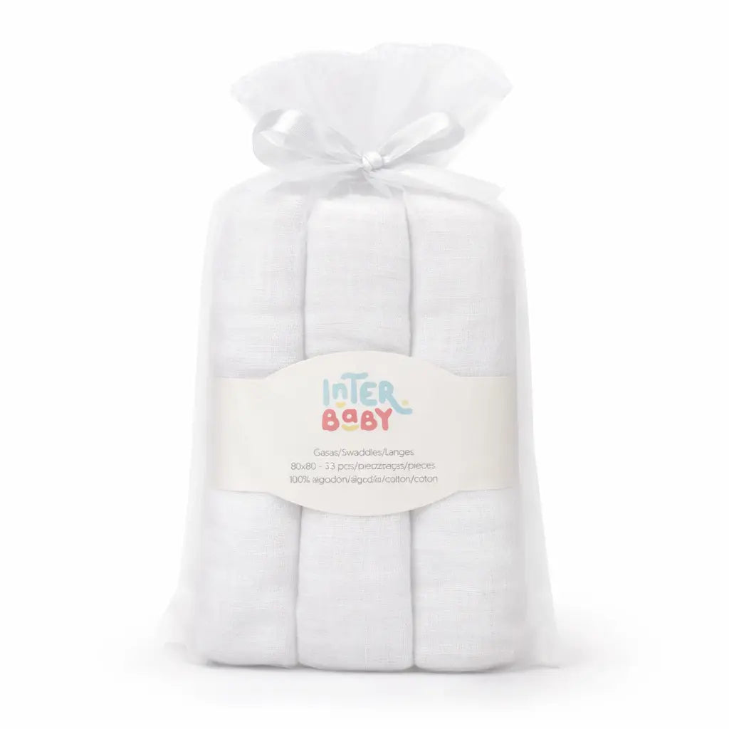 PACK 3 GASAS 80X80 LISAS BLANCO INTERBABY