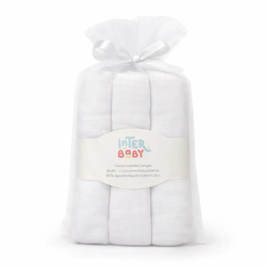 PACK 3 GASAS 80X80 LISAS BLANCO INTERBABY