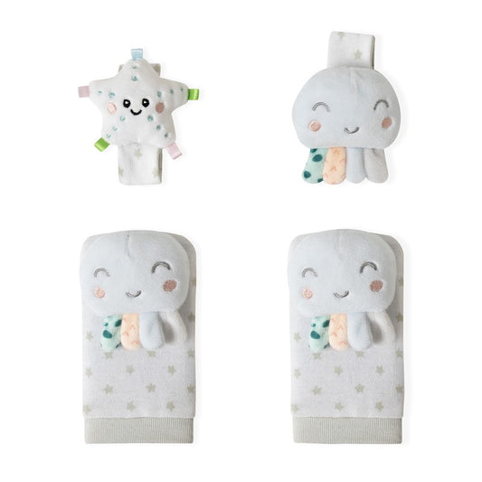 SET SONAJEROS PIES Y MUÑECAS PULPO INTERBABY
