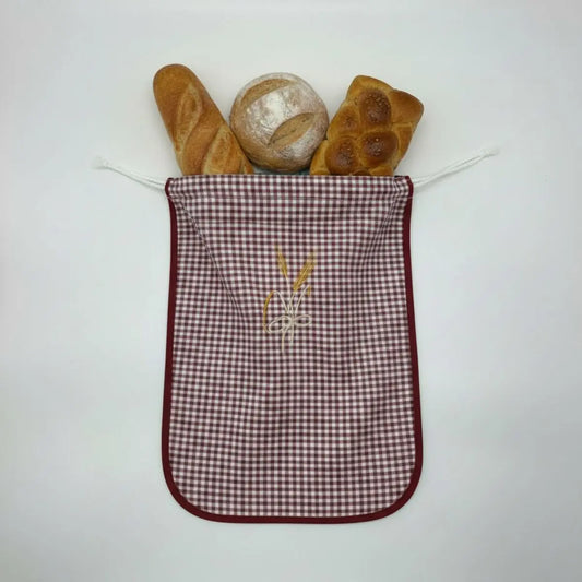 BOLSA PAN BORDADA GRANATE VICHY SC