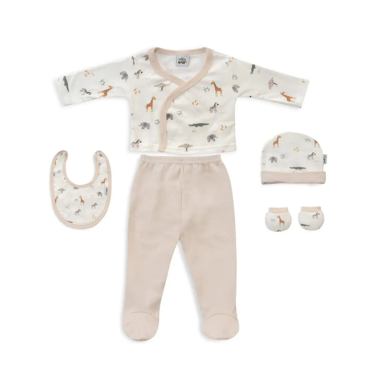 SET REGALO 5 PIEZAS ALGODON SAVANNA BEIG INTERBABY