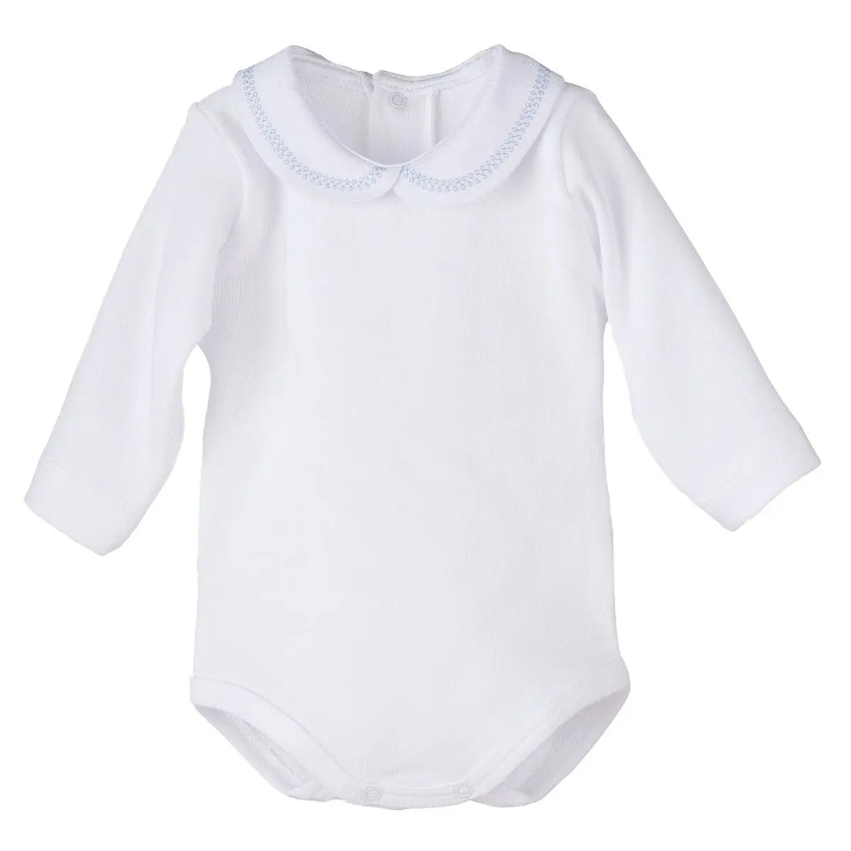 BODY CUELLO BORDADO BEL 19059 BLA/CEL CALAMARO
