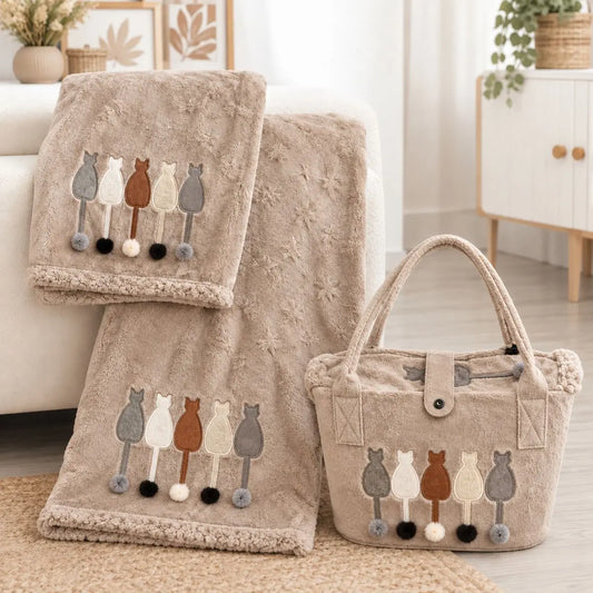 PLAID CATS NATURE 130X160 DOLZ