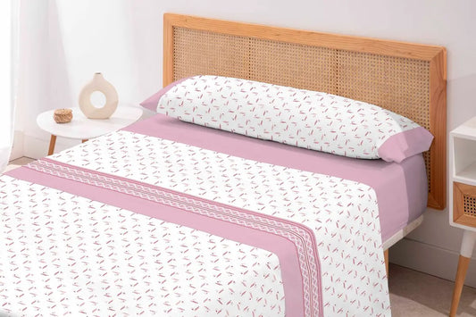 JUEGO DE SABANAS TELA LALIA ROSA KARAMELO