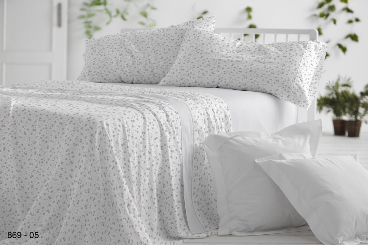 JUEGO DE SABANAS TELA DORVEL 869 GRIS BURRITO BLANCO