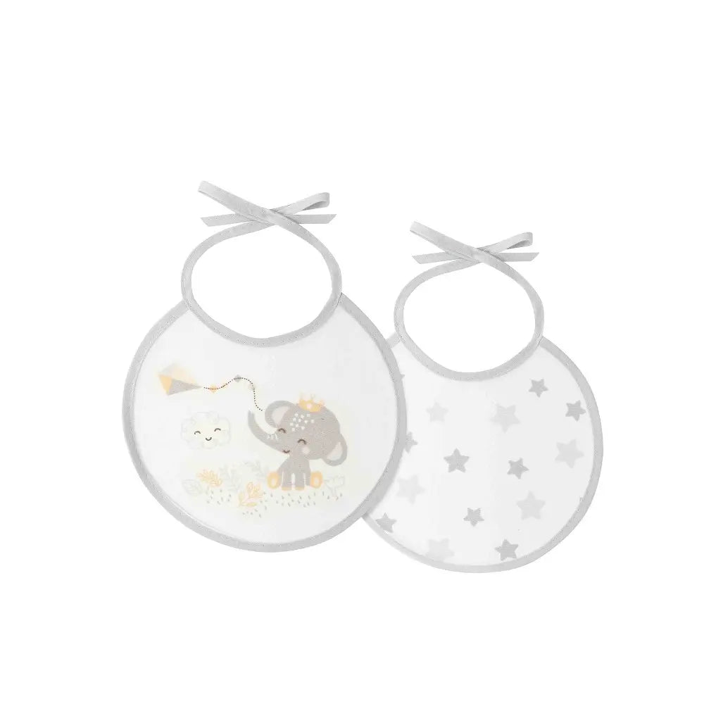 PACK 2 BABEROS CACHIRULO ESTRELLAS 20X20 GRIS INTERBABY