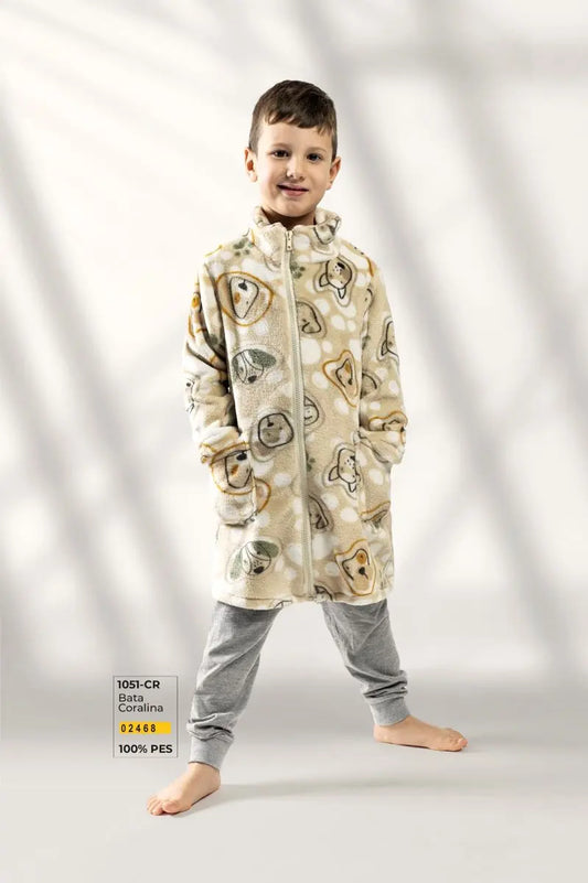 BATA NIÑO CORALINA PERROS CREMALLERA 1051CR BEIGE LIN
