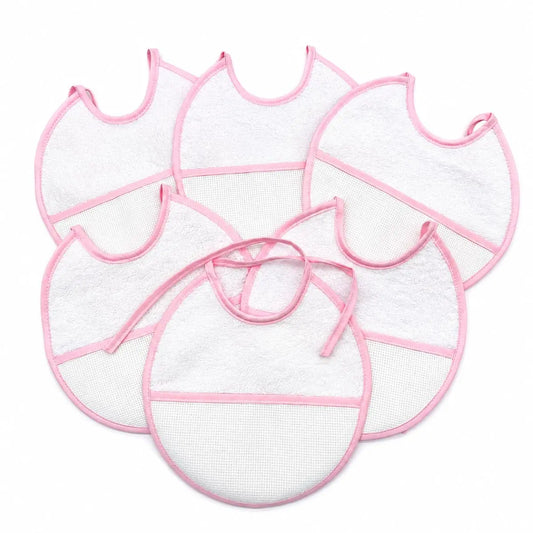 PACK 6 BABEROS PARA BORDAR BBT-19 ROSA BEBEGIRO
