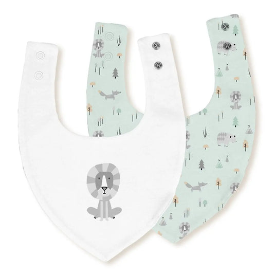 PACK 2 BABEROS BANDANA 339 20X30 FOX BCO/VERDE INTERBABY